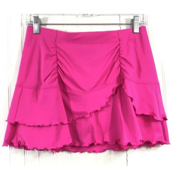 womens pink swim skirt